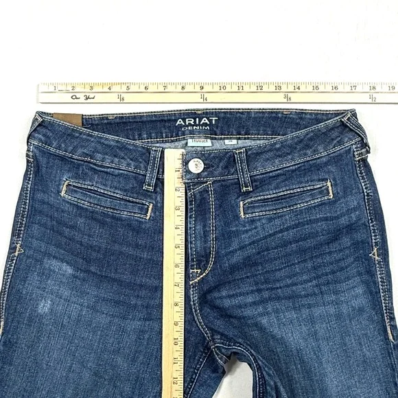 Ariat Denim Trouser Jeans Pacific Dark Wash Mid Rise Wide Leg Womens 33L - Picture 8 of 9